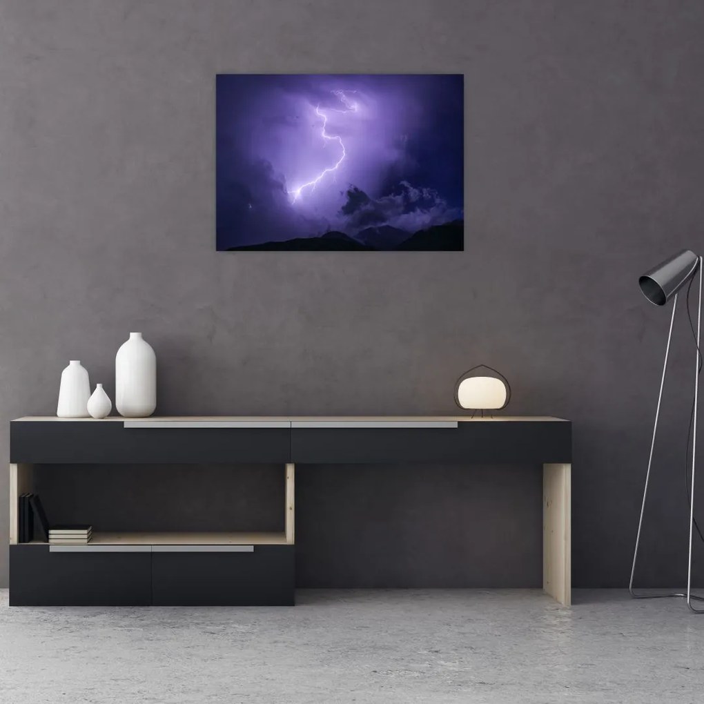 Tablou - cerul violet cu fulger (70x50 cm)