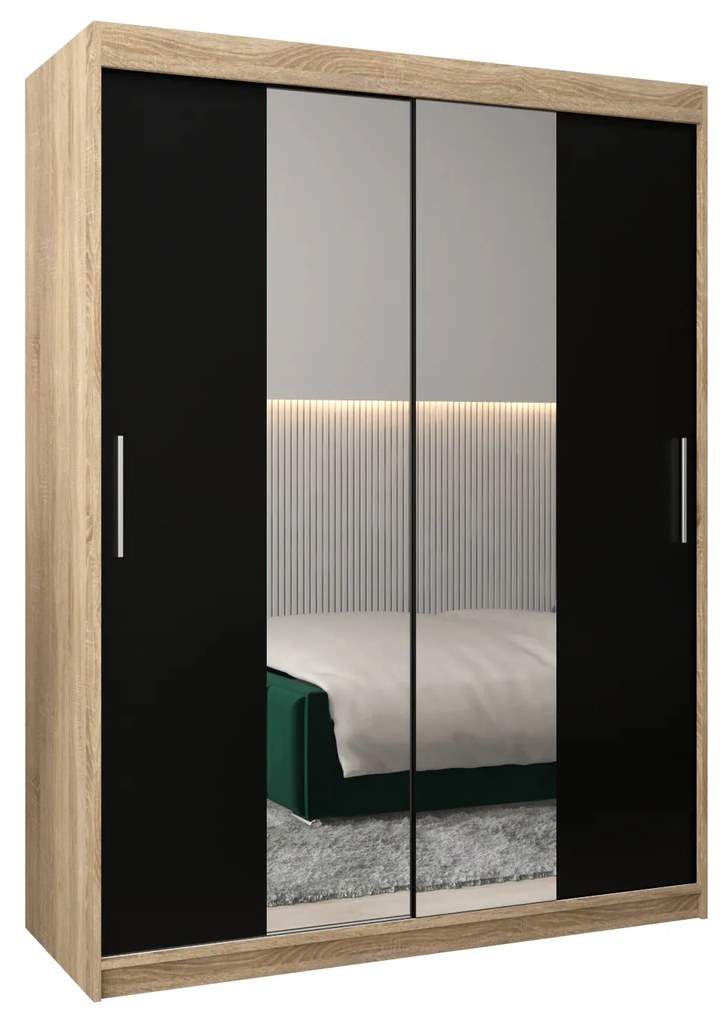 Dulap de haine 150 cm Toki 1 (stejar sonoma + negru mat). 1064913