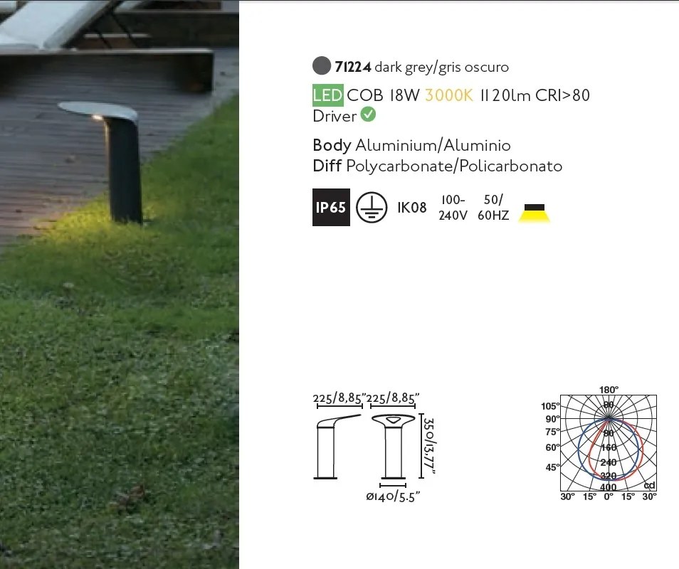 Mini Stalp LED exterior design modern decorativ IP65 LOTUS 71224