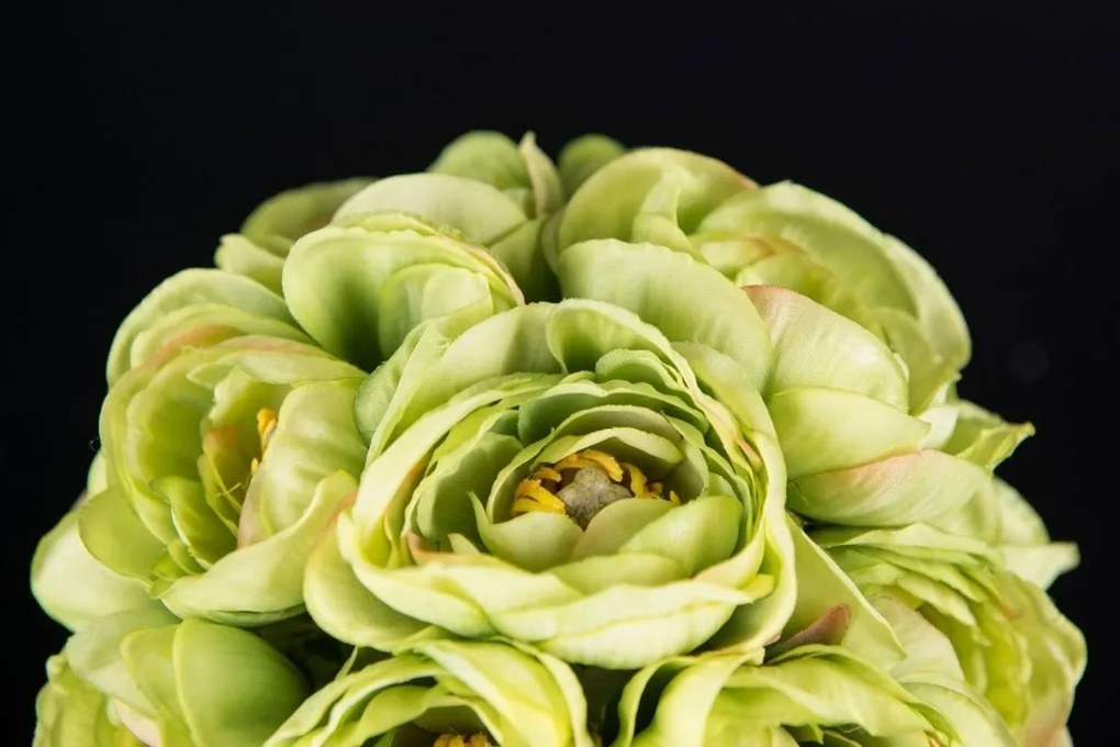 Aranjament floral mic decor festiv design LUX RANUNCULUS BOUQUET GREEN