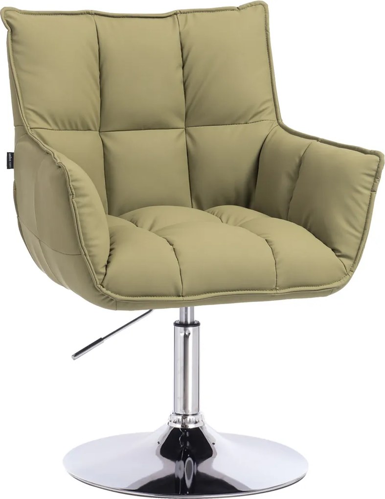 HR560N Scaun Khaki Piele Ecologica Premium Soft cu Bază Cromata