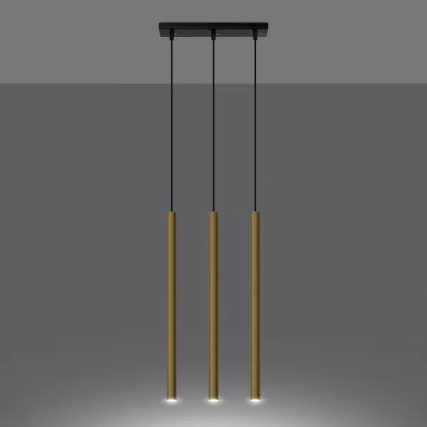 Lustră pe cablu Sollux SL.1196 PASTELO 3xG9/8W/230V auriu