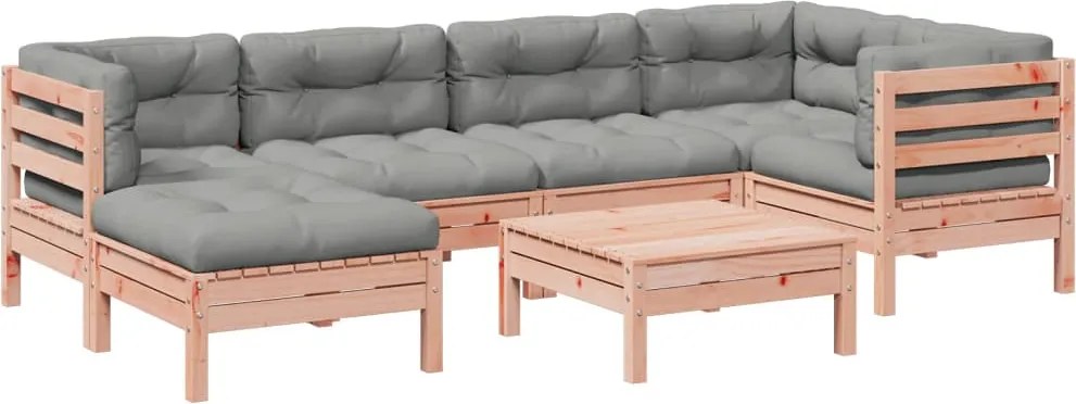 vidaXL Set canapele grădină cu perne, 7 piese, lemn masiv brad douglas