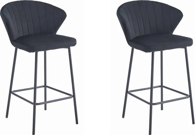 Set 2 Scaun Bar Kors Catifea Negru