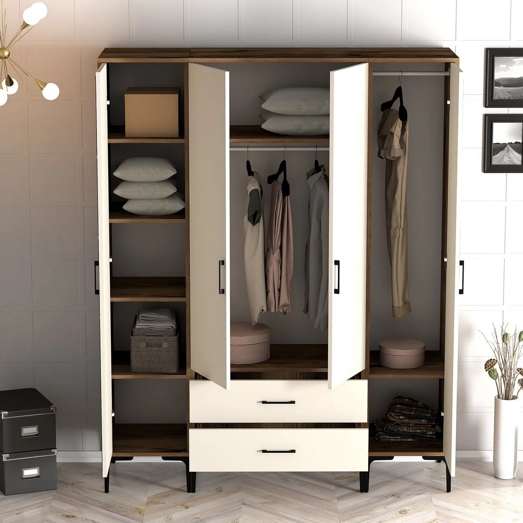 Dulap de haine Kiara RTR (Nuc + Crem). 1088538