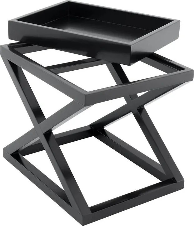 Masuta laterala design modern McArthur negru 61x48cm 105455 HZ