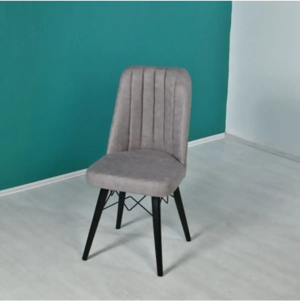 Set masa extensibila cu 4 scaune tapitate Homs cargold 250-30051 negru- gri 170 x 80 cm