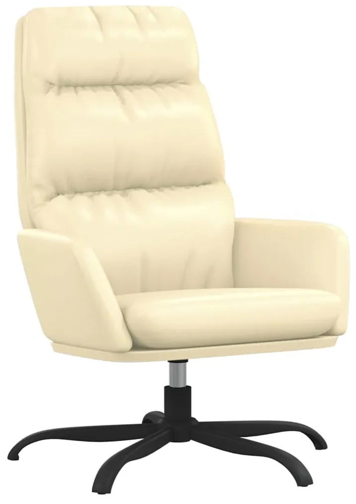 341142 vidaXL Scaun de relaxare, crem, piele ecologică