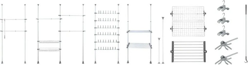 Wenko Set de 2 bare telescopice orizontale Herkules, alb