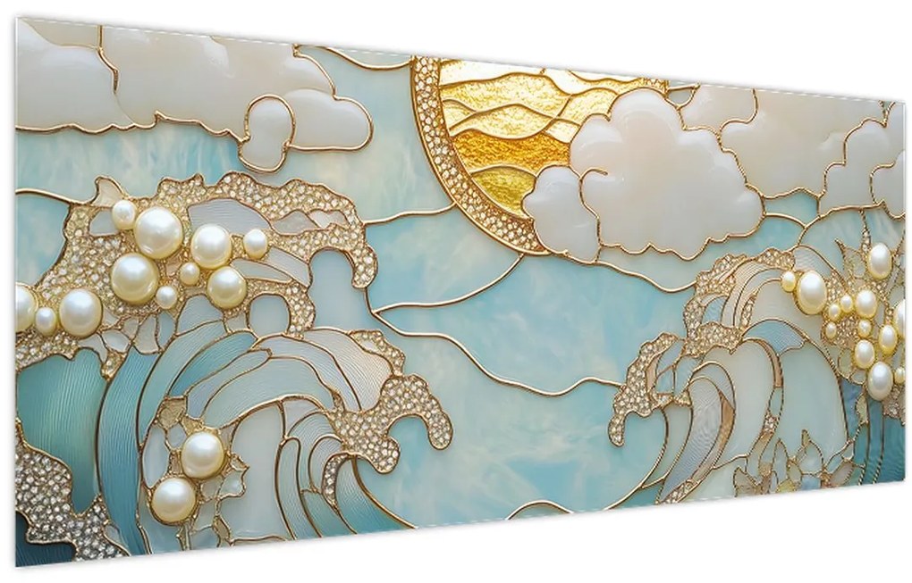 Tablou - Perle 3D în Ocean (120x50 cm)