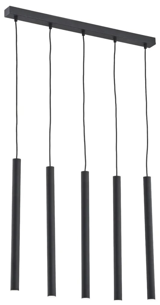 Lustra cu 5 pendule design minimalist Etna plus negru