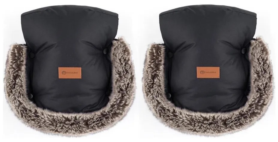 Mănuși pentru cărucior PETITE&MARS FURRY Forever Black