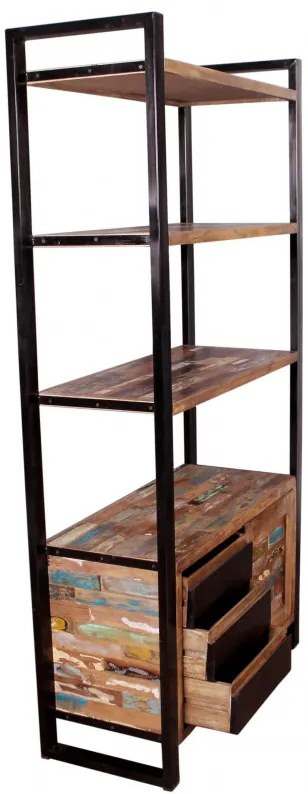 Biblioteca din lemn reciclat Mox 100x190 cm