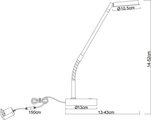 Globo 58504TM - Lampă de masă tactilă LED reglabilă SILVIO LED/6,5W/230V, alamă
