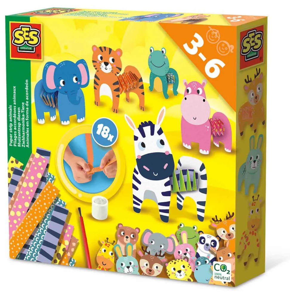 Set creativ - Animale din benzi de hartie