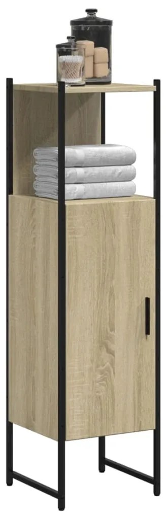 vidaXL Dulap de baie, stejar sonoma, 33x33x120,5 cm, lemn prelucrat