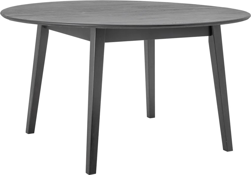 Masă dining rotundă din lemn masiv, negru, cu finisaj mat, 140x76 cm, „Peron"