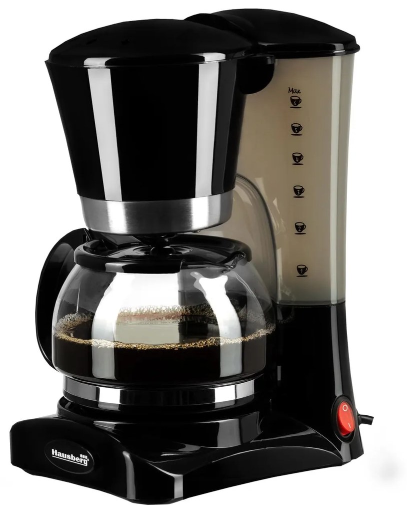 Filtru de cafea Hausberg HB-3650 600 ml 800 W Negru