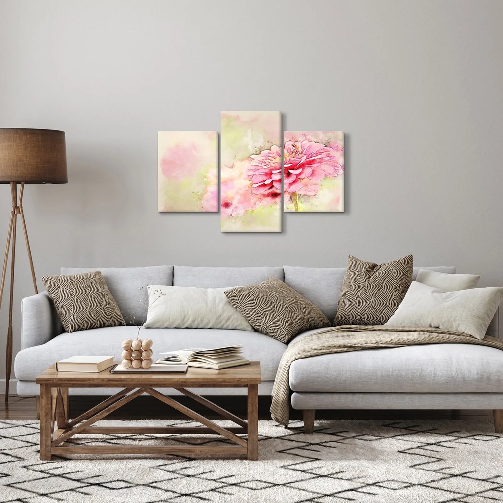 Tablou - Floare roz, aquarel (90x60 cm)