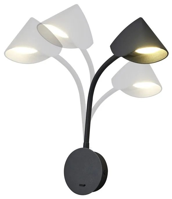 Aplica LED de perete reglabila GOA negru