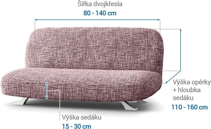 Gaico Huse cu două elastice GRAFITI NOU castaniu 2fotoliu cu manere de lemn (l. 80 -140 cm)