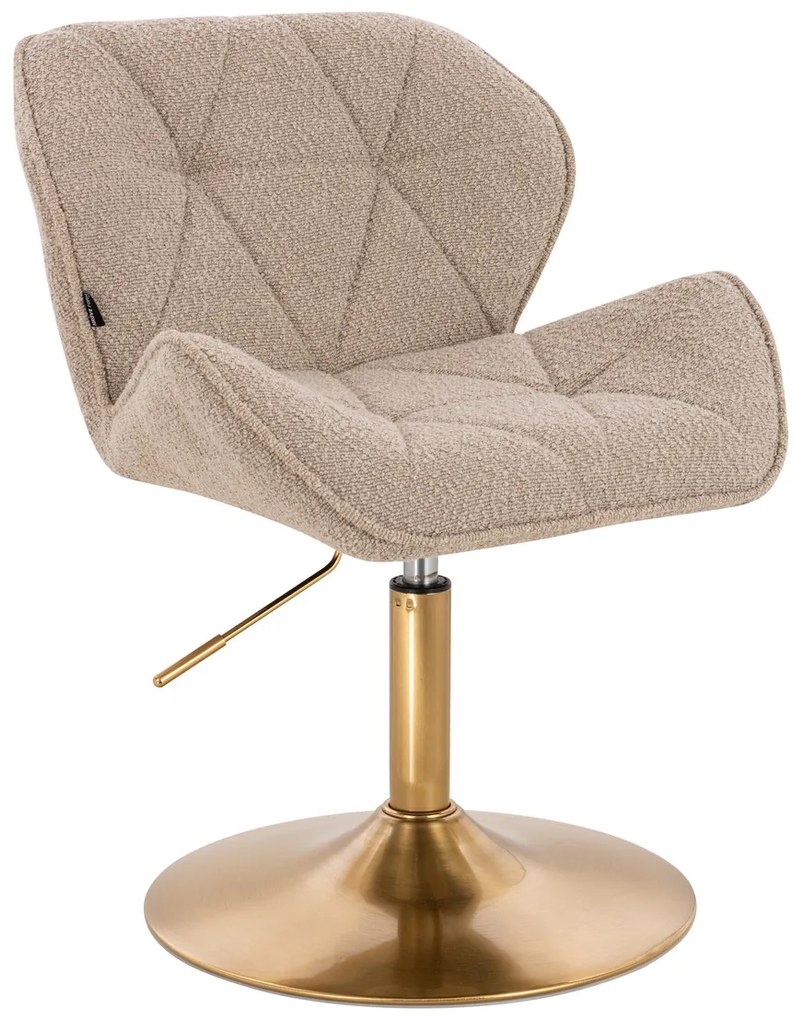 HR111N Scaun Latte Boucle cu Bază Aurie