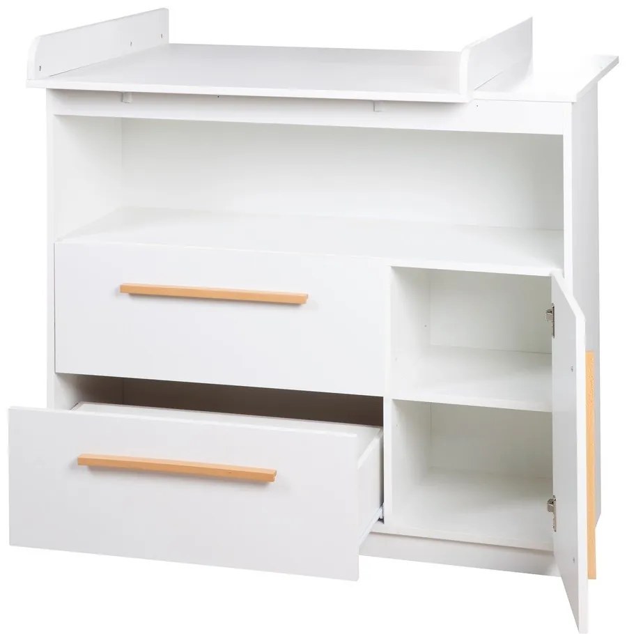 Comodă de copii albă joasă 107x98 cm Lilo – Roba