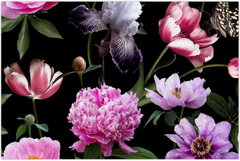 Tablou - Ilustrație de flori (90x60 cm)