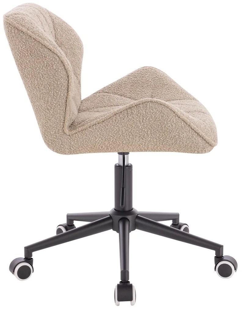 HR111K Scaun Latte Boucle cu Bază Neagră