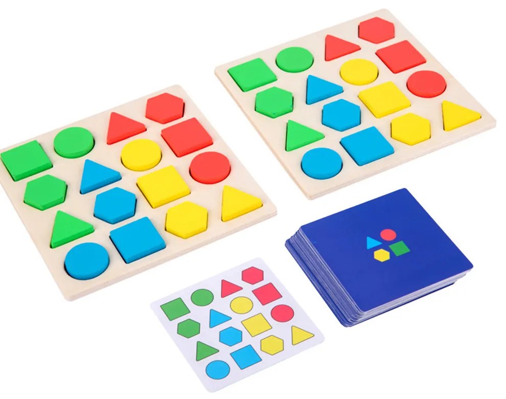 Jucărie din lemn de construit și de potrivit forme cu cărți