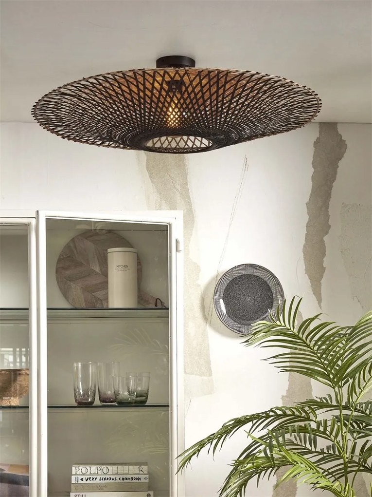 Plafoniera eco din bambus Kalimantan 87cm nat/bl
