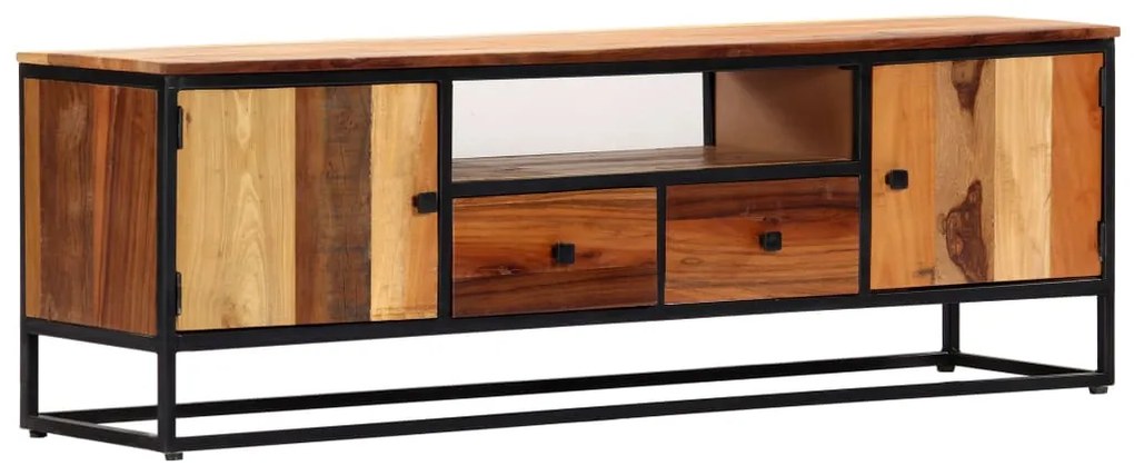 vidaXL Comodă TV, 120 x 30 x 40 cm, lemn masiv reciclat și oțel