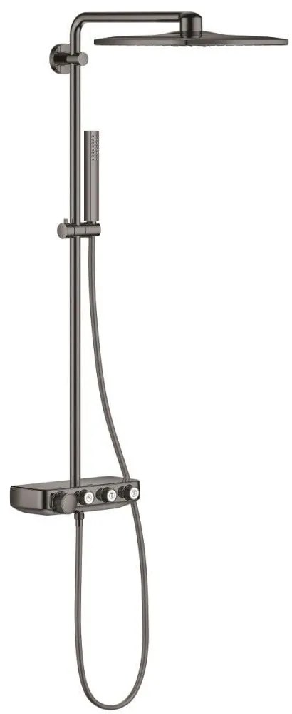 Coloana dus cu baterie si termostat Grohe Euphoria SmartControl 310 Cube Duo, antracit (hard graphite)