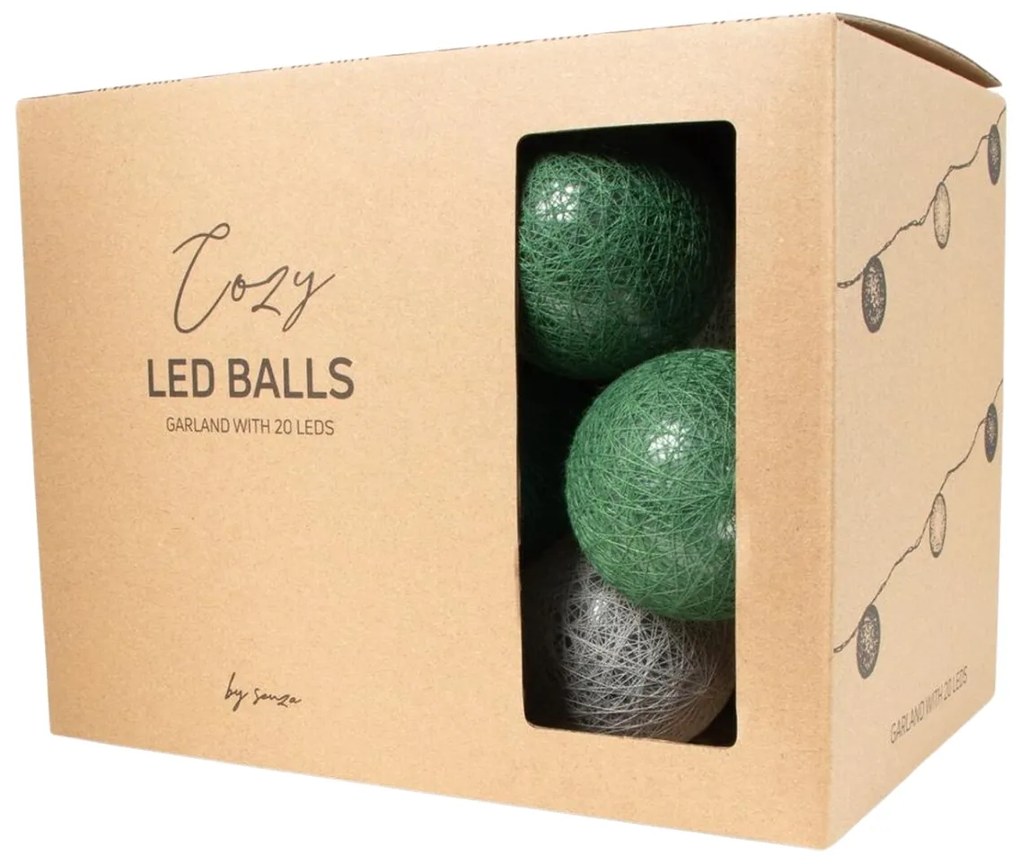 Lant de lumini LED SENZA BALLS 315 cm verde