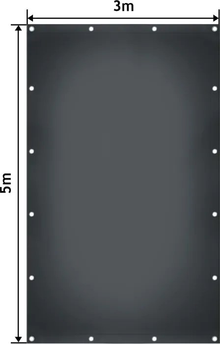 JAGO Prelata 650 g/m², ochiuri de aluminiu, antracit, 3 x 5