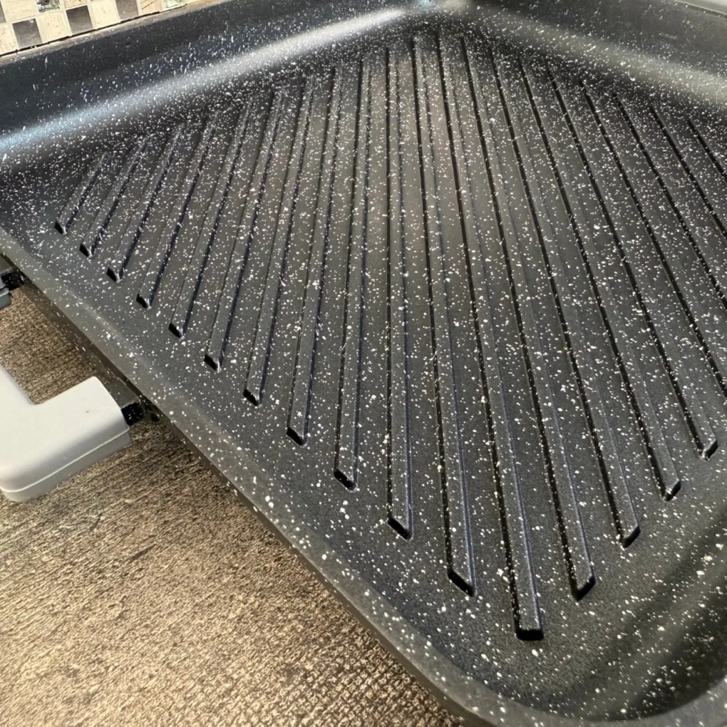 Tava marmorata grill cu capac, 34 CM, patrata, Herzog HR 5233