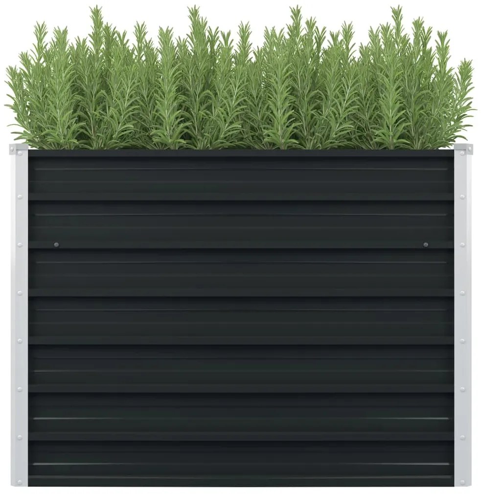 vidaXL Strat înălțat de grădină antracit 100x100x77 cm oțel galvanizat