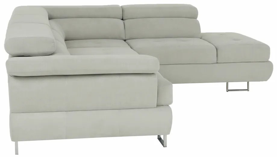 Colţar, material textil gri deschis, model dreapta, BUTON P