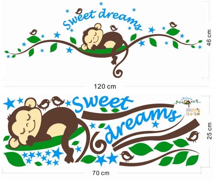 Autocolant de perete "Maimuța - Sweet Dreams" 120x46 cm