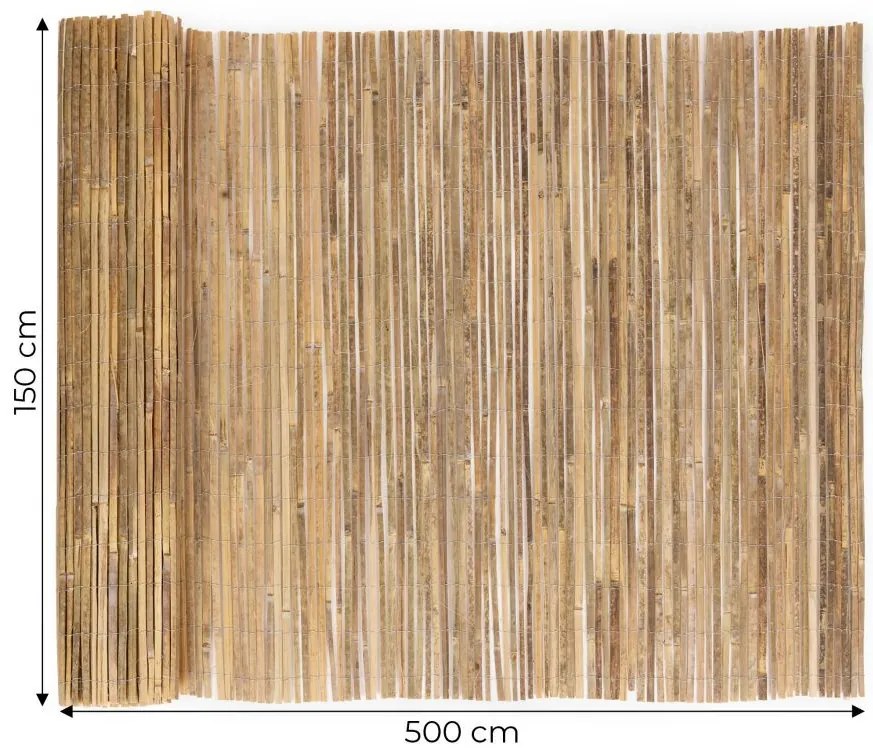 Gard din bambus natural 150 x 500 cm