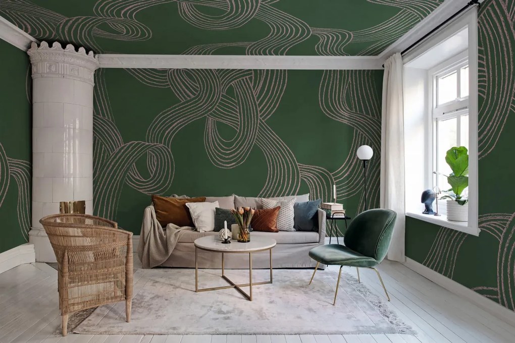 Fototapet, Stripes Repeatable, Green, Rebel Walls