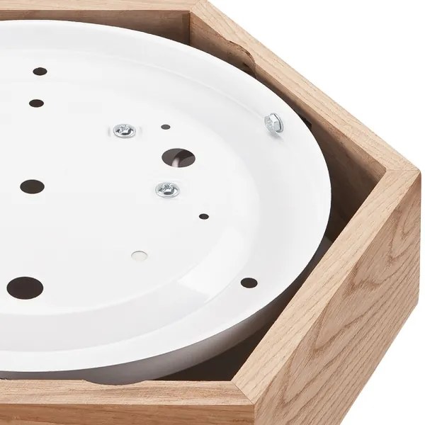 Plafonieră OAK HEX 1xE27/60W/230V d. 32 cm stejar