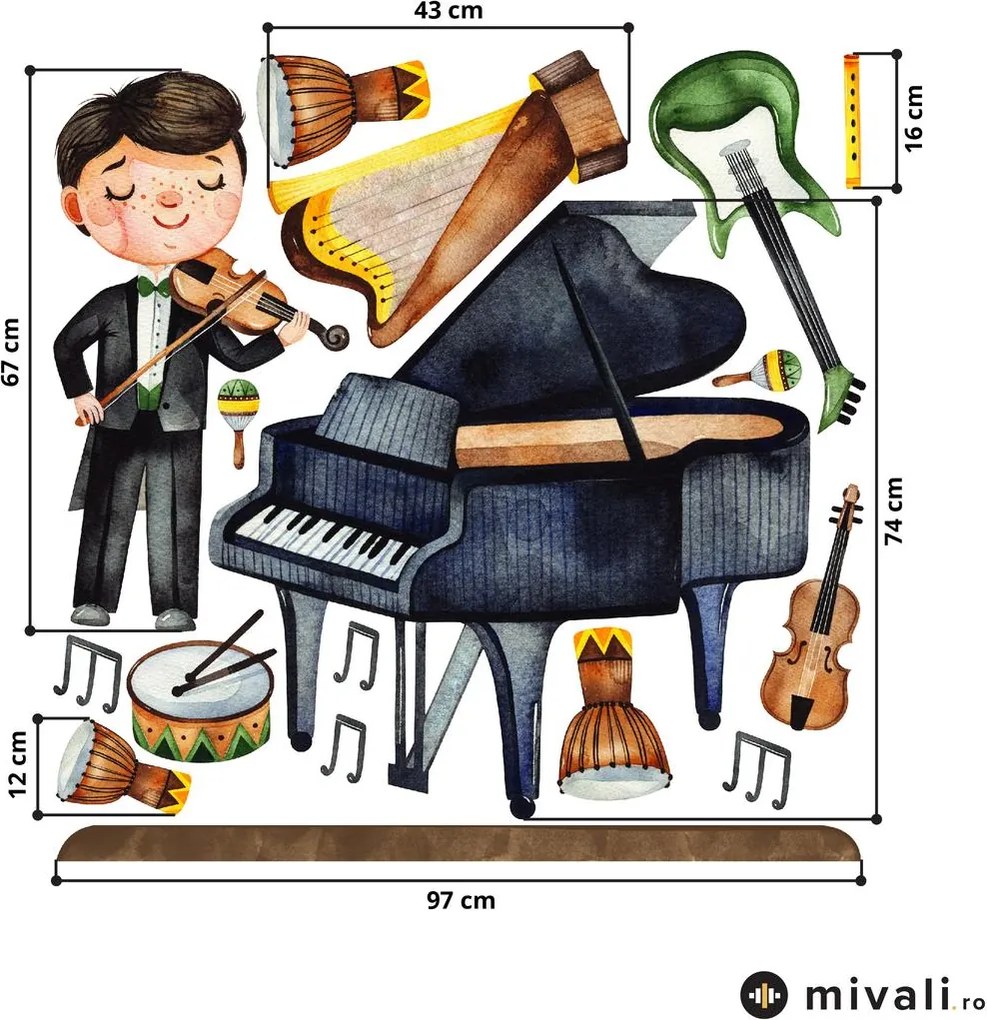 Autocolante de perete - Muzician