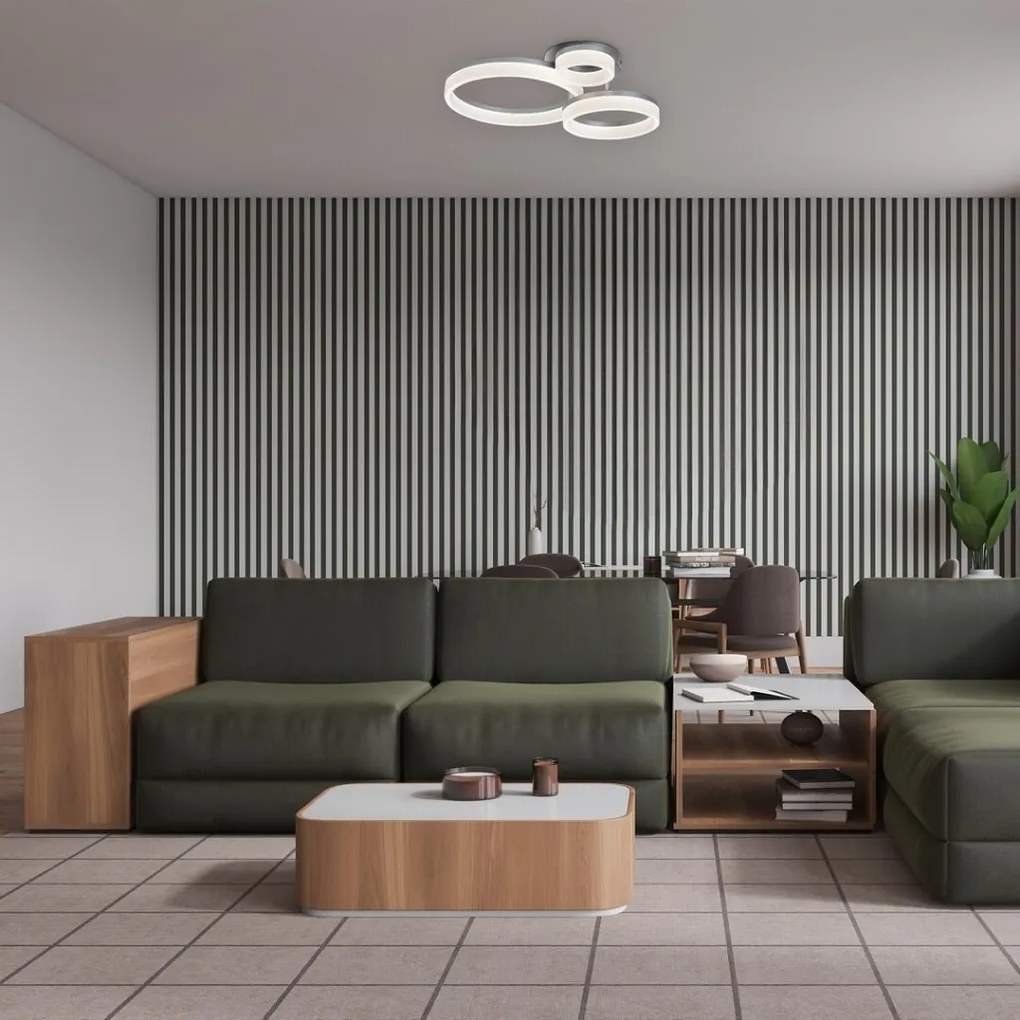 Plafoniera LED design geometric circular Amilia crom