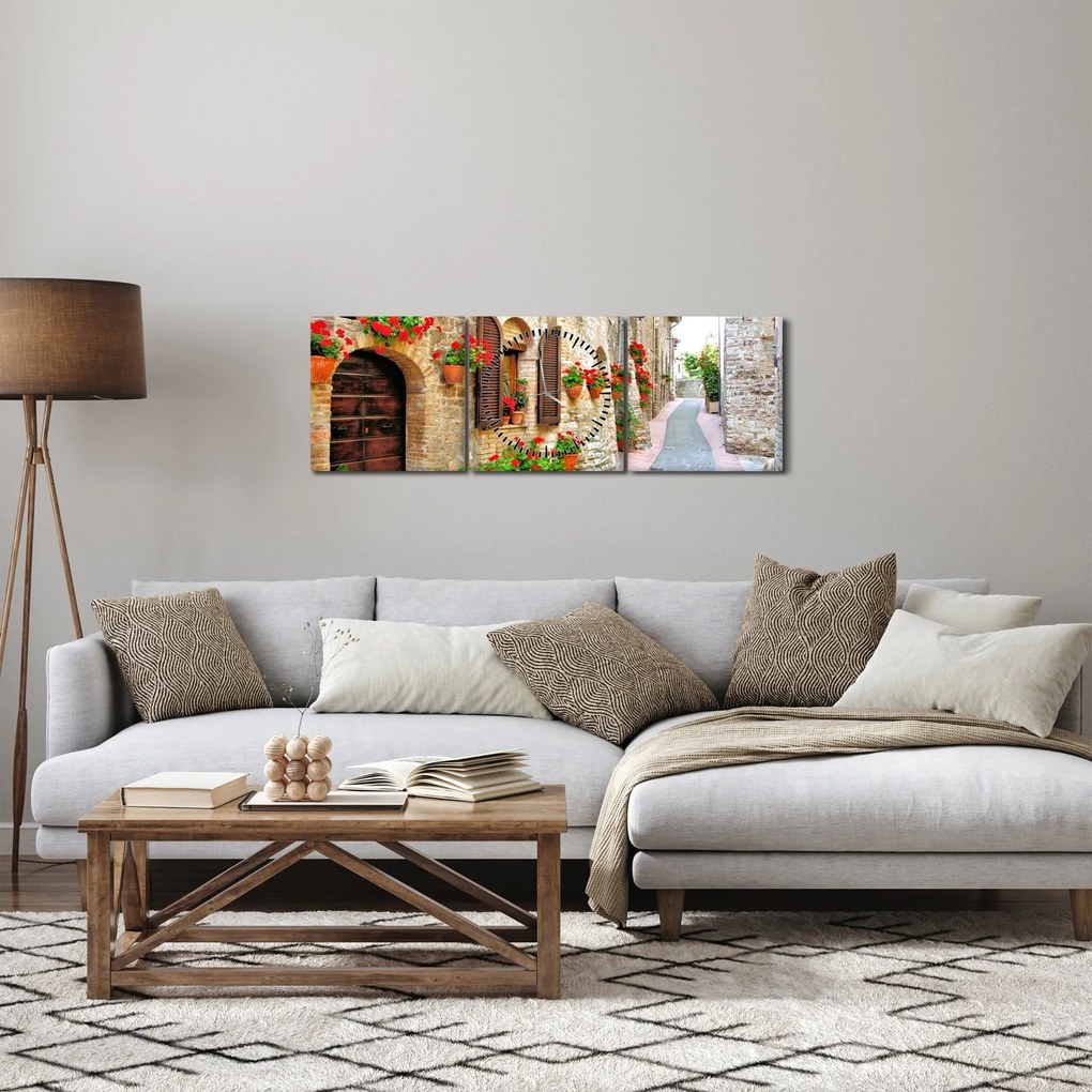 Tablou - Alee pitorească italiană (cu ceas) (90x30 cm)