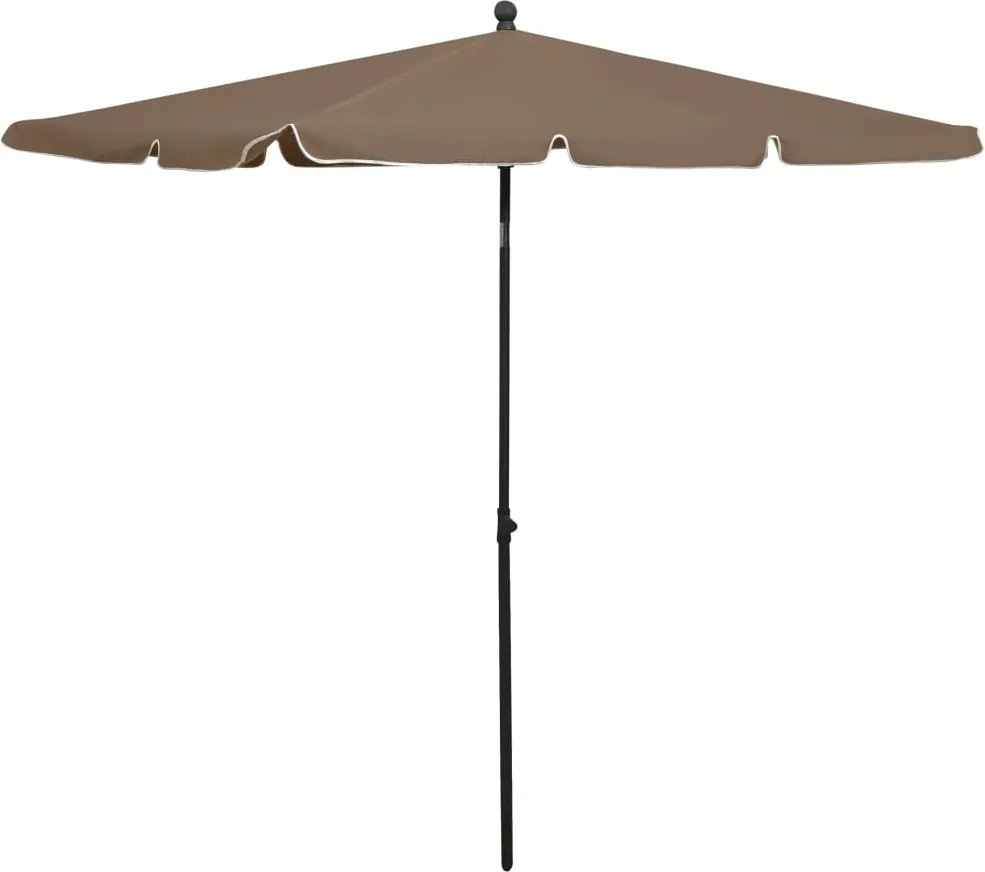 vidaXL Umbrelă de grădină cu stâlp, gri taupe, 210x140 cm