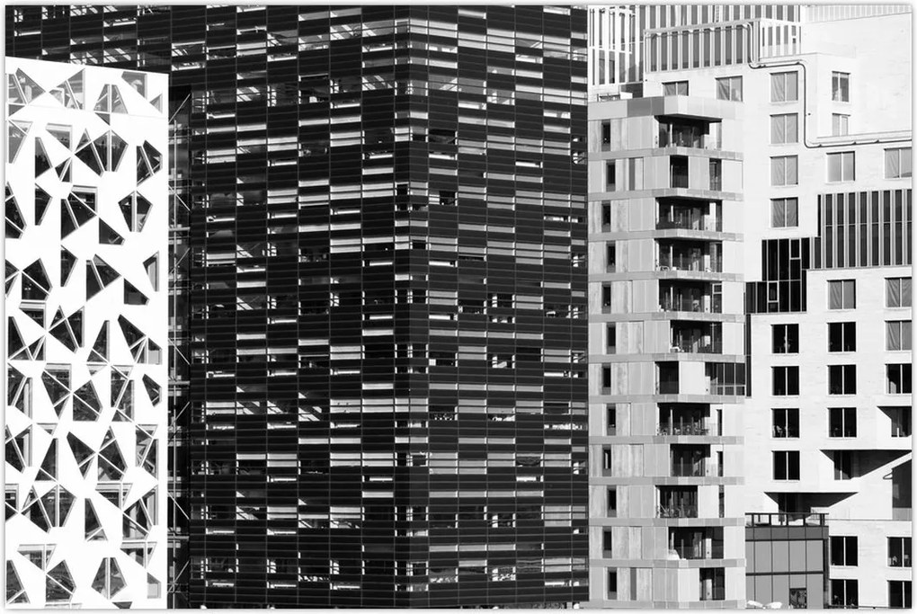 Tablou cu arhitectura alb neagră (90x60 cm)