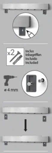 Bară magnetică de perete – Metaltex