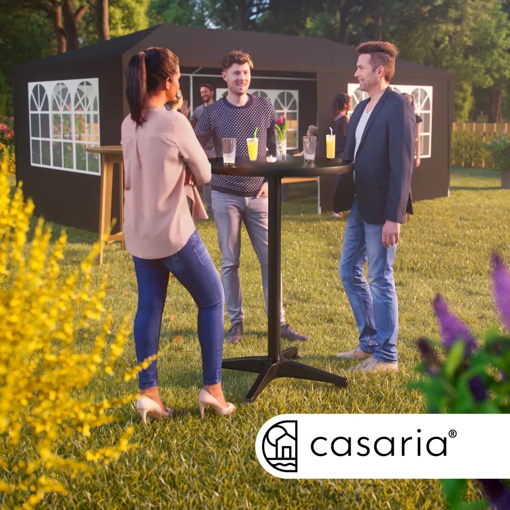Deuba Masa de bar din aluminiu Ø60 cm - neagra