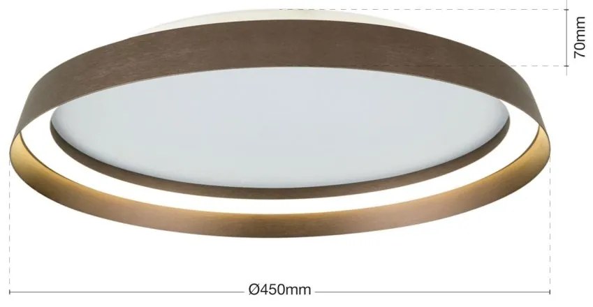 Plafoniera LED design circular MANTA D-45cm bronz